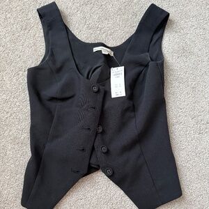 Abercrombie tie back scoop neck vest black size XS